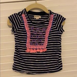 Hayley top - boho pink and navy blue striped!